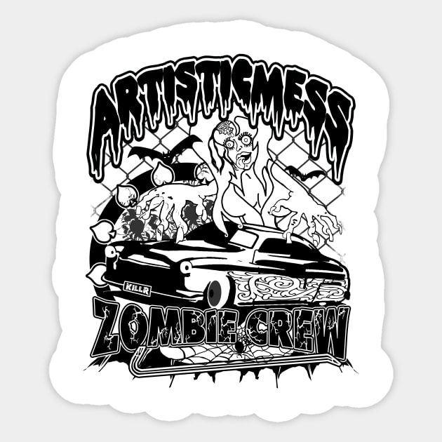 Artisticmess Zombie Crew Sticker by Artisticmess